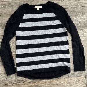 Michael Kors Black and Gray Knit Top